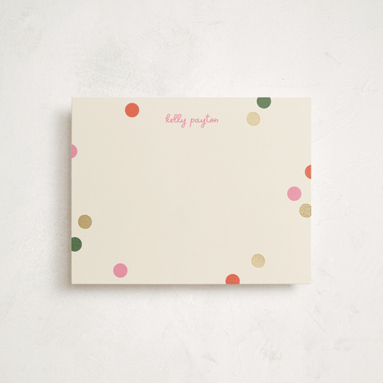 "Peas & Carrots" - Personalized Stationery Cards in Bubblegum by Carrie ONeal - Front