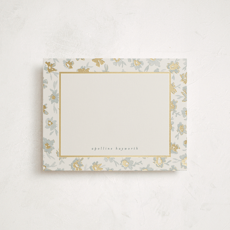 "Bleuets" - Personalized Stationery Cards in Skylight by Gwen Bedat - Front