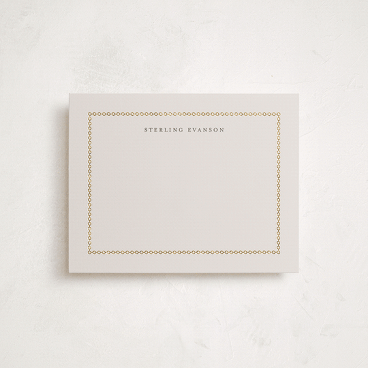 "Luxe" - Personalized Stationery Cards in Cream by Melinda Denison - Front
