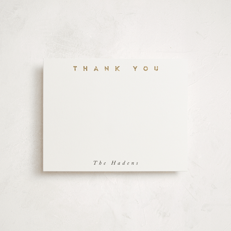 "Gilded Simplicity" - Personalized Stationery Cards in Porcelain by Stacy Maalouf - Front