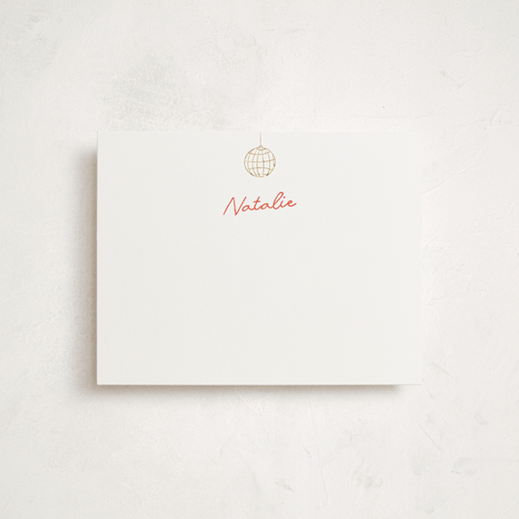 "Party On!" - Personalized Stationery Cards in Sangria Spark by Zove Ahhh - Front