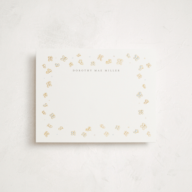 "Butterflies" - Personalized Stationery Cards in Medley by Diana Pinnell - Front