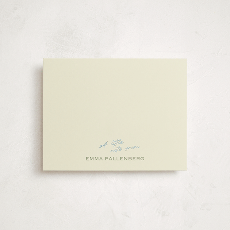 "Emma" - Personalized Stationery Cards in Matcha by Helena Vitto - Front