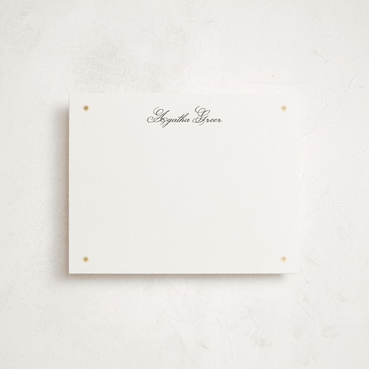 "Simple Stars" - Personalized Stationery Cards in Cloud by Kelly Watkins - Front