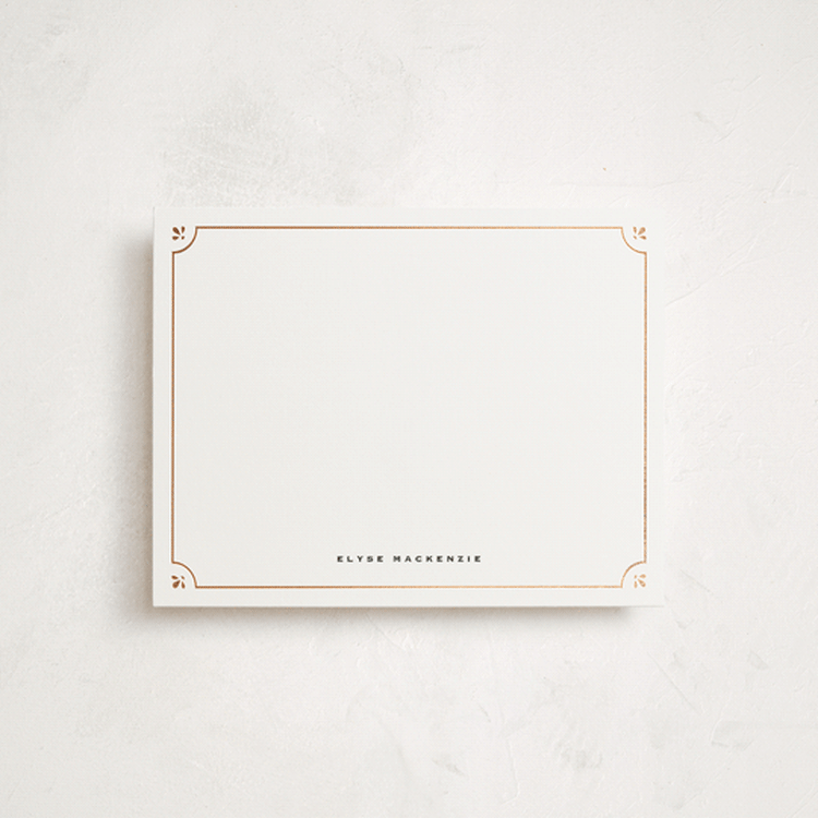 "Le Fleur" - Personalized Stationery Cards in Ink by Blustery August - Front