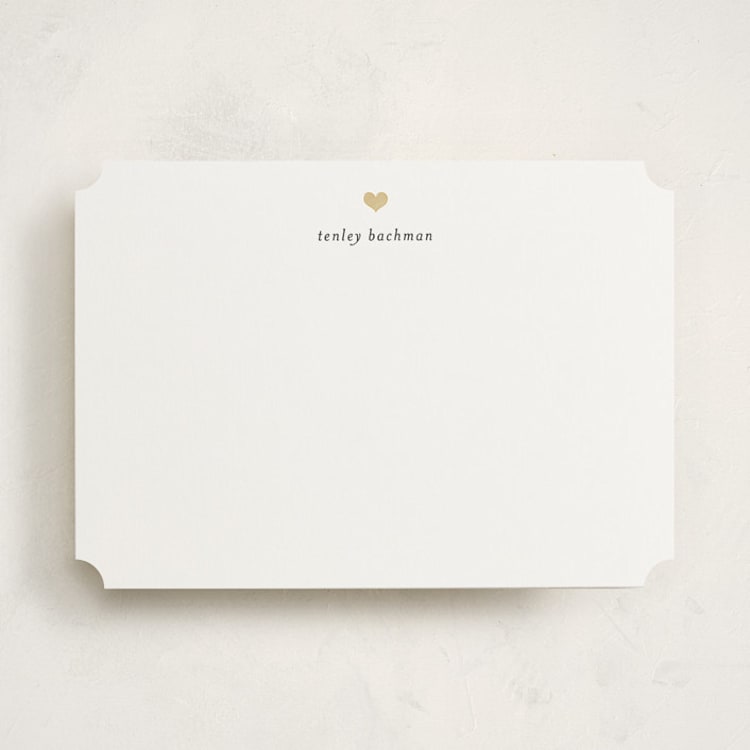 "For Heart's Sake" - Personalized Stationery Cards in Cotton by Michelle Poe - Front