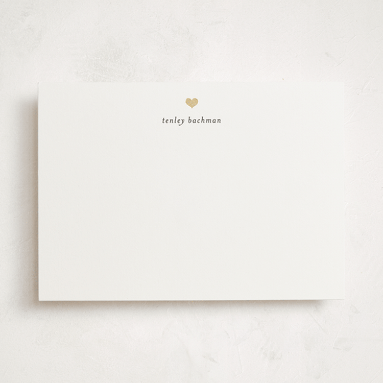 "For Heart's Sake" - Personalized Stationery Cards in Cotton by Michelle Poe - Front