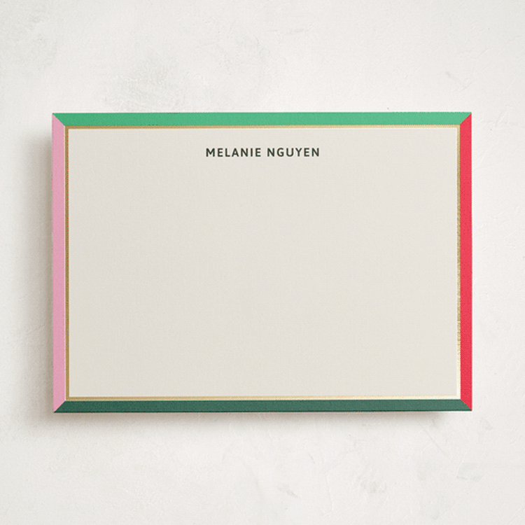 "bold border" - Personalized Stationery Cards in Brights by Inkblot Design - Front