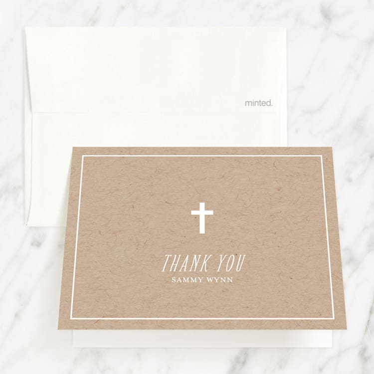 "Communion Floral" - First Holy Communion Thank You Cards in Cake by Dennis Smith - Front
