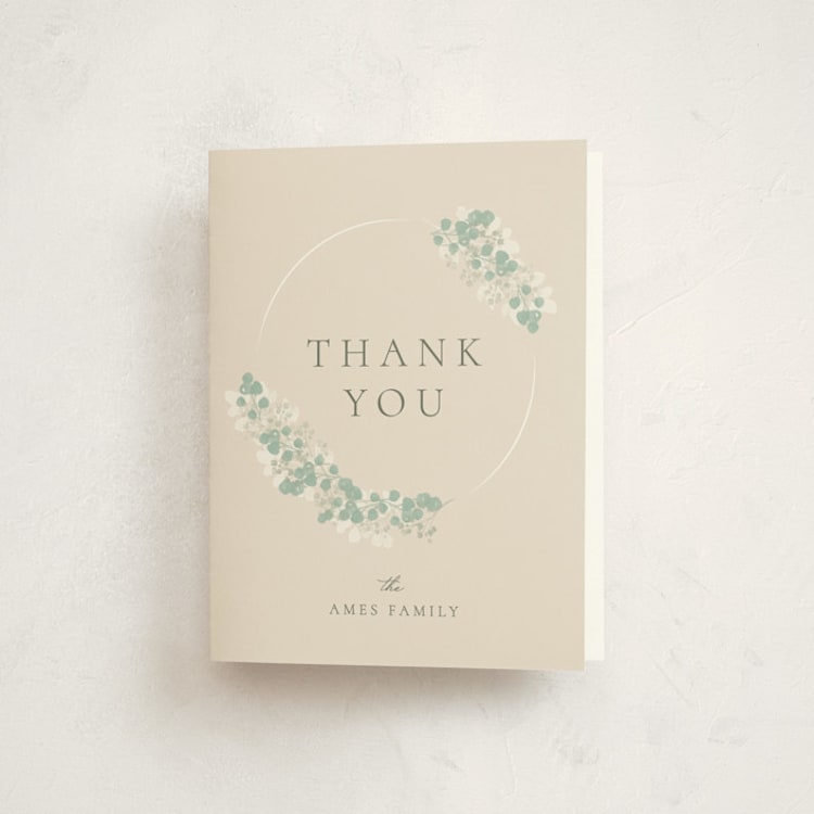 "Classic Communion Wreath" - First Holy Communion Thank You Cards in Sand by Robert and Stella - Front
