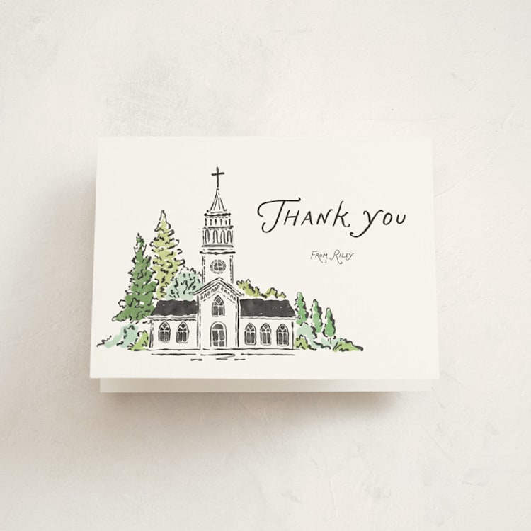 "church" - First Holy Communion Thank You Cards in Pine by Vivian Yiwing - Front