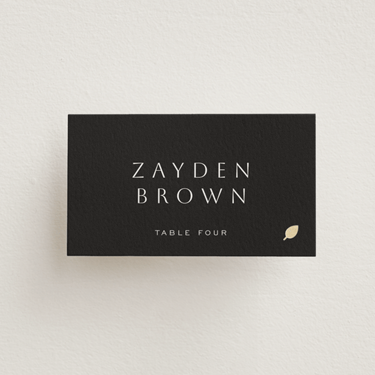 "Twilight" - Foil-Pressed Place Cards - Vegetarian in Twilight by Sierra Lee - Front