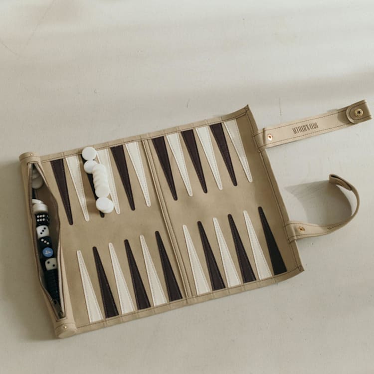 "Travel Backgammon" - Games in beige by Grady Mecay