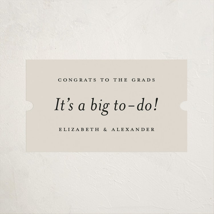 "Big to-do" - Graduation Stickers in Ivory by Heather Schertzer - Front