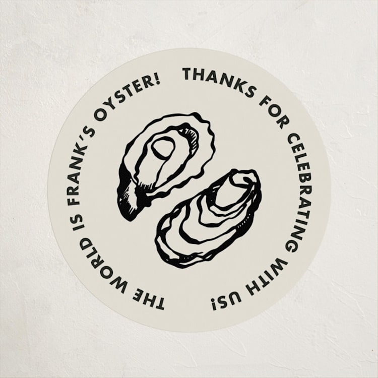 "Oyster" - Graduation Stickers in Caviar by Megan Davis - Front