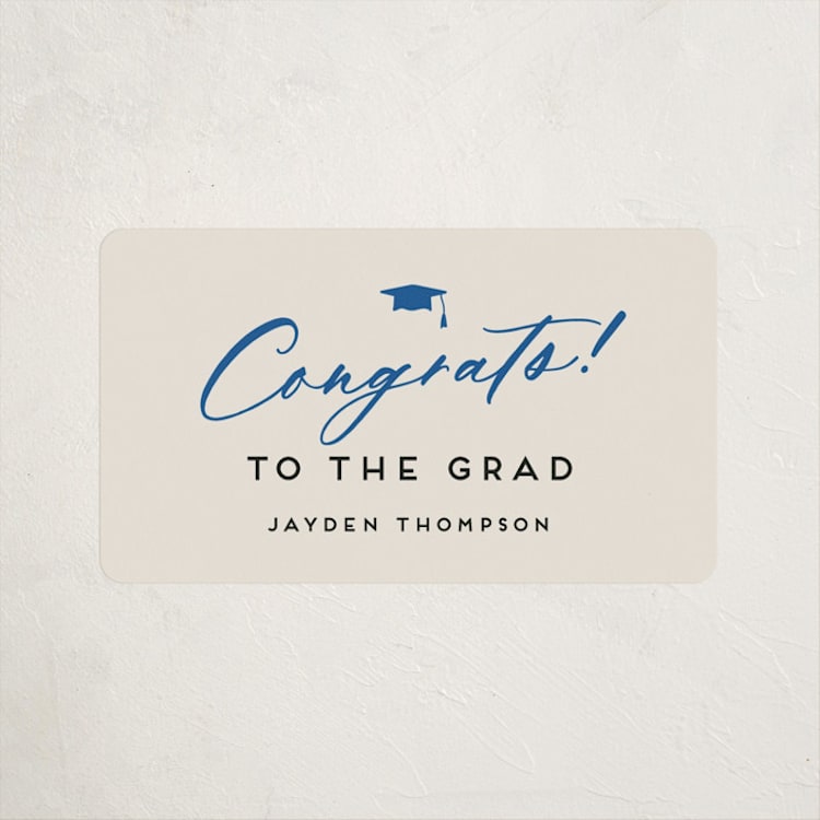 "Celebrate the Grad" - Graduation Stickers in Azure by Louise Kay - Front