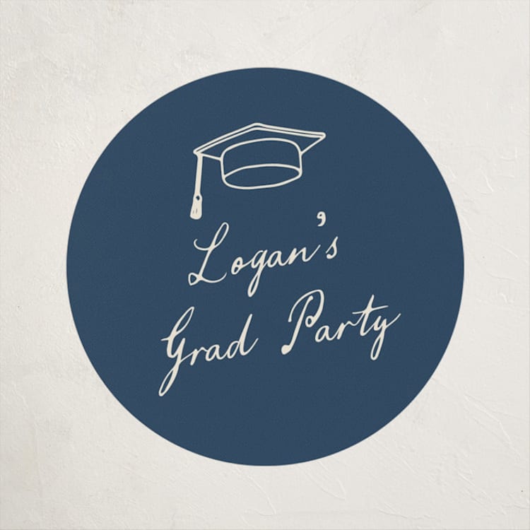 "Graduation doodles" - Graduation Stickers in Navy by Stacey Meacham - Front