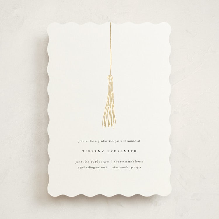 "Turning the Tassel" - Graduation Party Invitations in Pearl by Katy Shen - Front