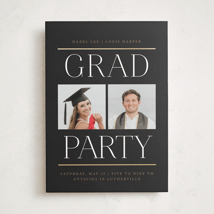 "Double Take" - Graduation Party Invitations in Cap and Gown by Erin L. Wilson - Front