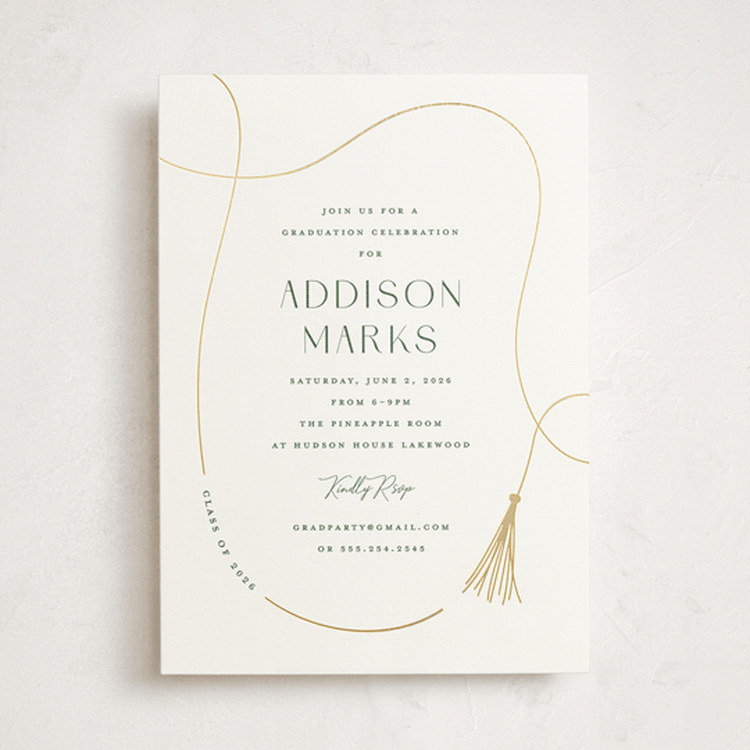 "Twirling Tassle" - Graduation Party Invitations in Snow by Lauren Chism - Front