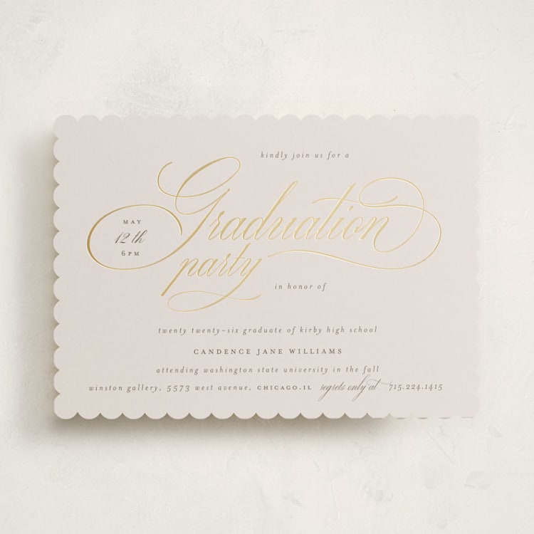 "Livia" - Graduation Party Invitations in Cream by Jelena Vuletic - Front