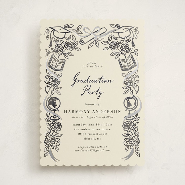 "future in bloom" - Graduation Party Invitations in Ink by Jamie Alexander - Front