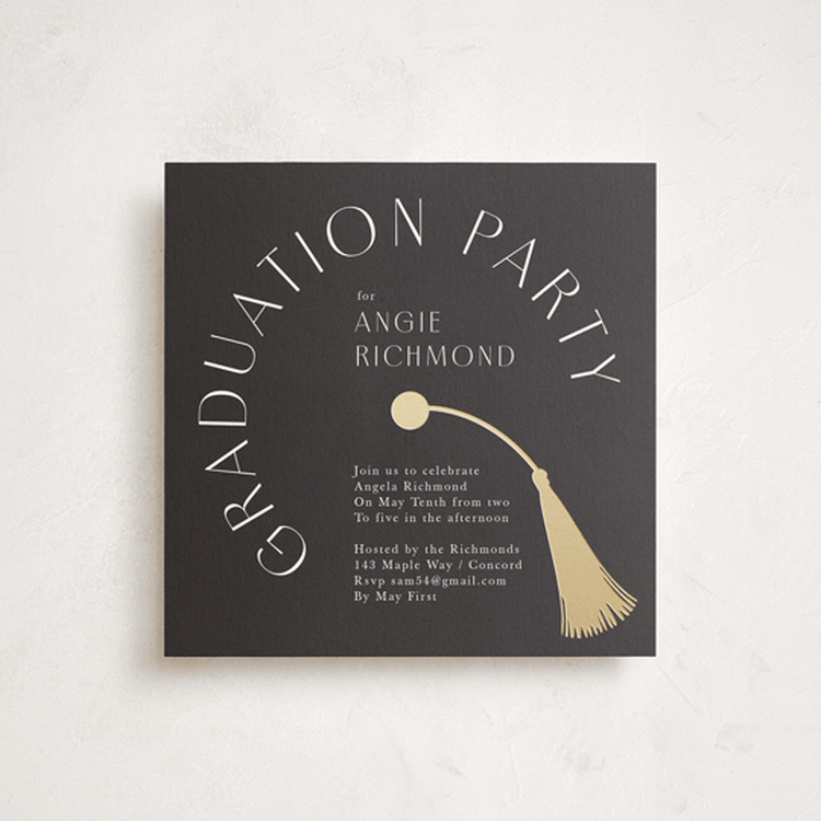 "graduation party" - Graduation Party Invitations in Charcoal by Lori Wemple - Front