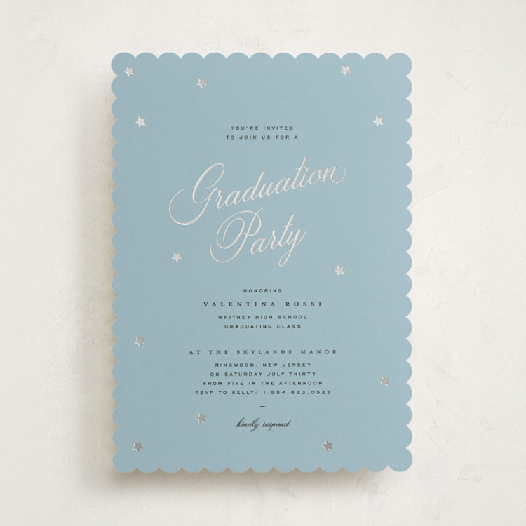 "Sparkly" - Graduation Party Invitations in Sky by Blustery August - Front