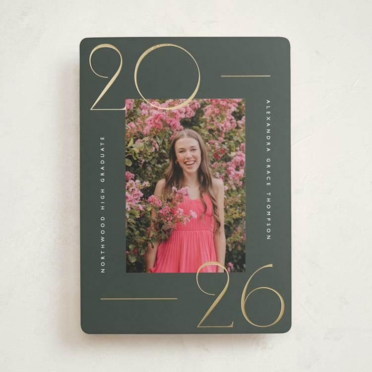"Numbered" - Graduation Announcements in Ivy by Kelly Schmidt - Front