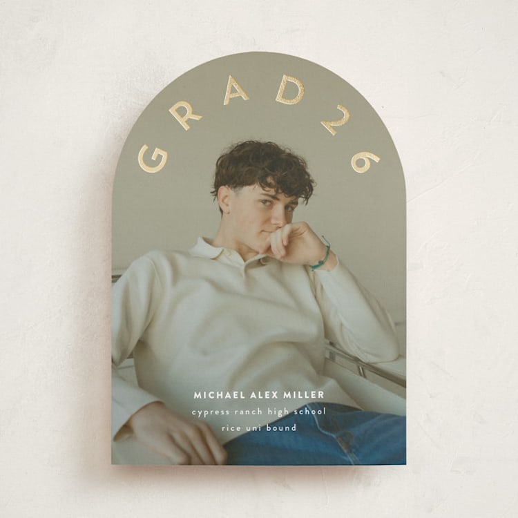 "Classy Arch Grad" - Graduation Announcements in Cloud by Kristin Oliversen - Front