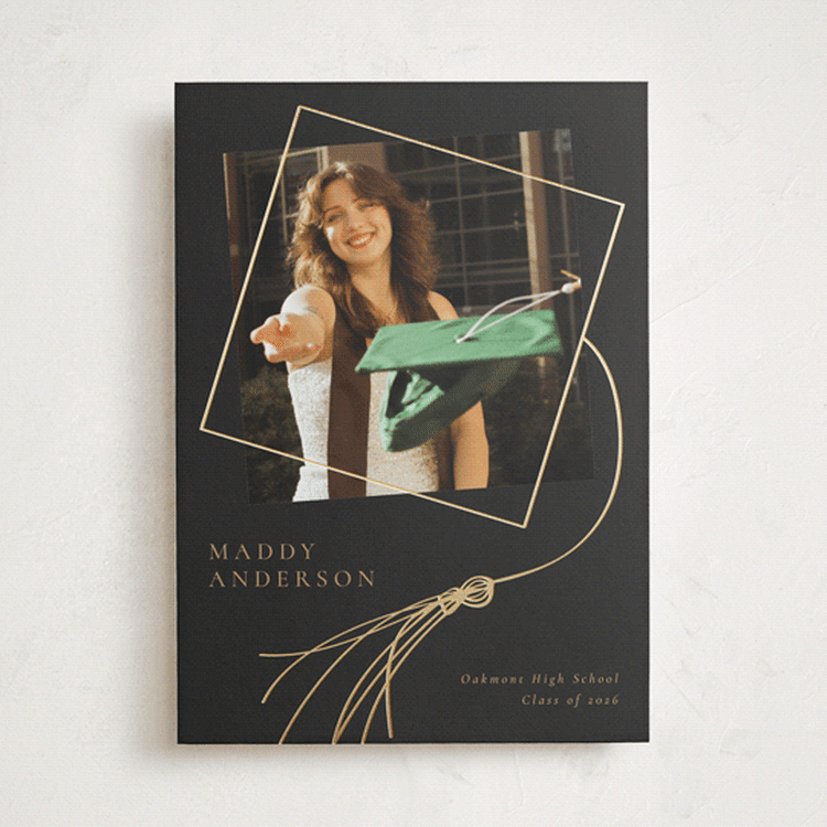 "Tassel Dance" - Graduation Announcements in Chalkboard by Beth Murphy - Front