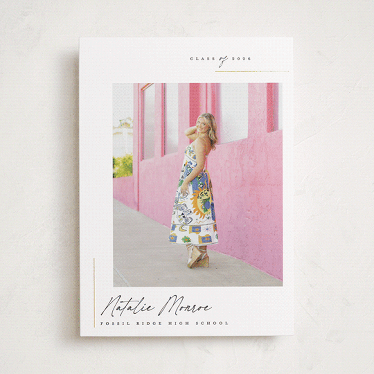 "clean" - Graduation Announcements in Cotton by Carolyn Nicks - Front