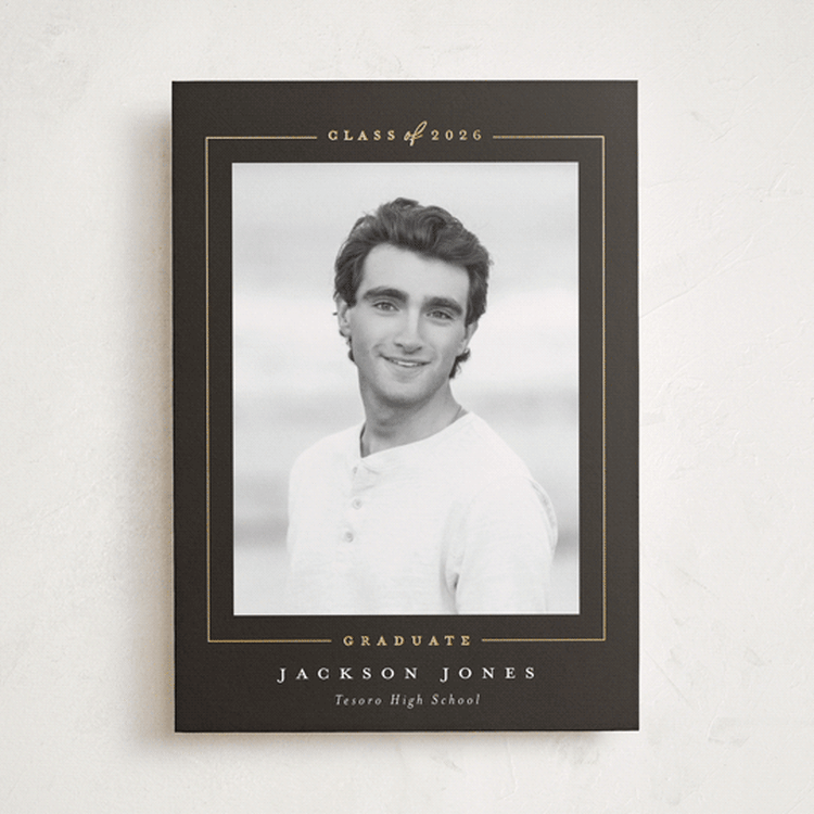 "Straight Arrow" - Graduation Announcements in Truffle by Joanna Griffin - Front