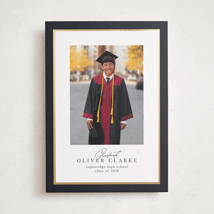 "Classic Edge" - Graduation Announcements in Midnight by Nicole Walsh - Front