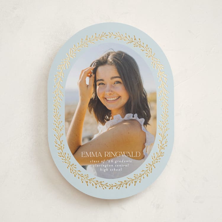"Abstract Laurel Graduate" - Graduation Announcements in Sky by Kim Thoa - Front