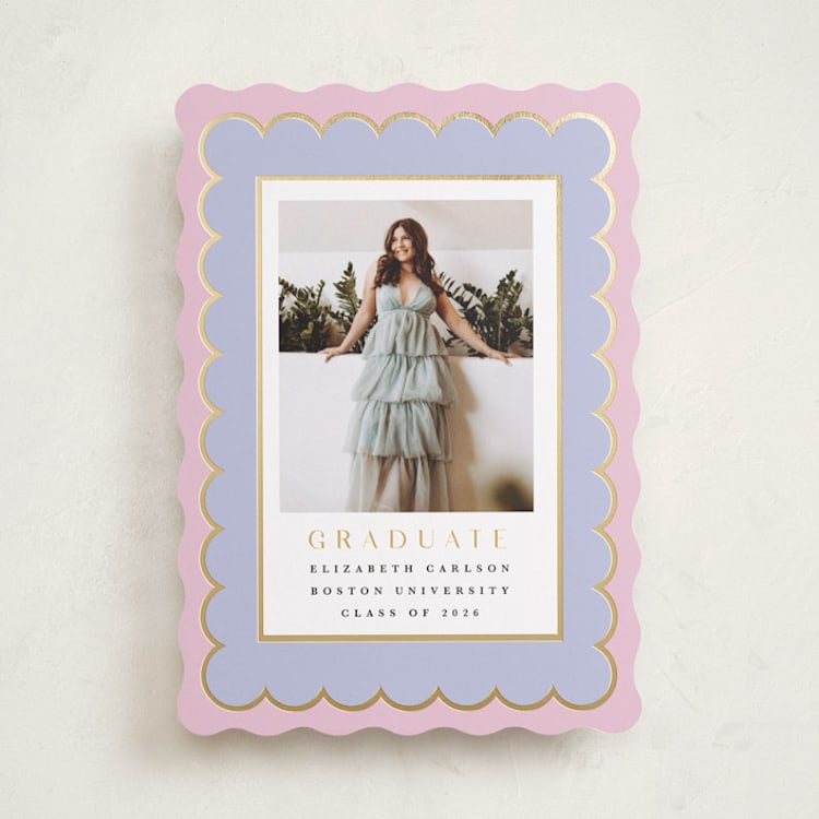 "Graduation Stamp" - Graduation Announcements in Lavender by Maria Alou - Front