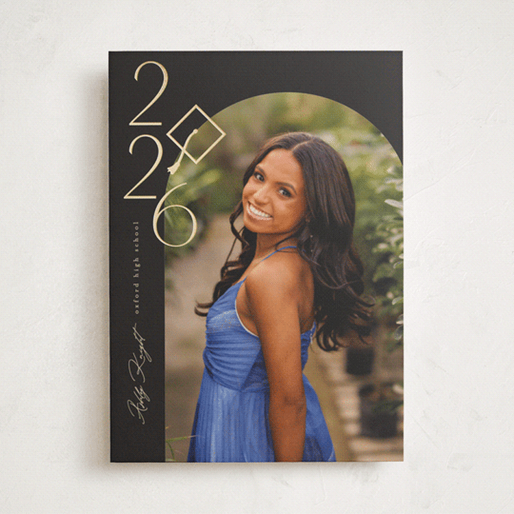 "Shiny year" - Graduation Announcements in Noir by Creo Study - Front