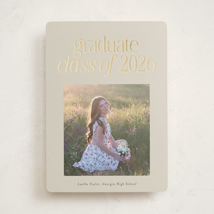 "graduate aesthetic" - Graduation Announcements in Cream by Lori Wemple - Front
