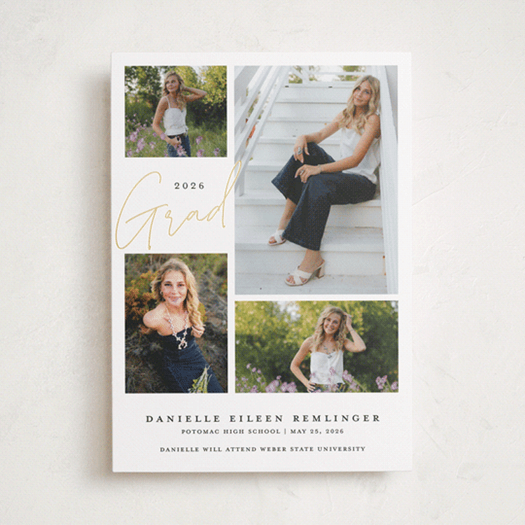 "Around the Corner" - Graduation Announcements in Cloud by That Girl Press - Front