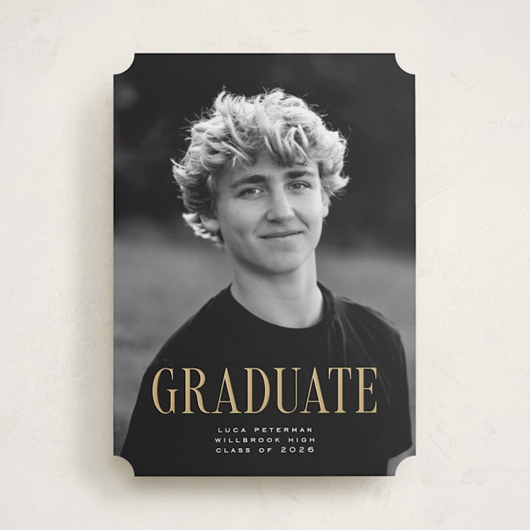 "Graduation" - Graduation Announcements in Snow by Rebecca Durflinger - Front