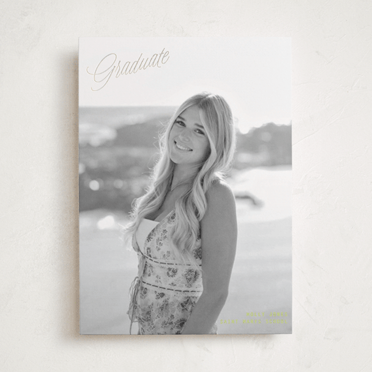 "grad vintage" - Graduation Announcements in Lime by JoAnn Jinks - Front