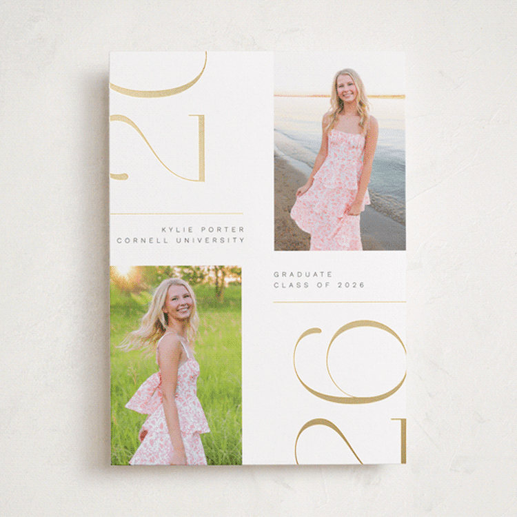 "Trim Edges" - Graduation Announcements in Pearl by David Michuki - Front