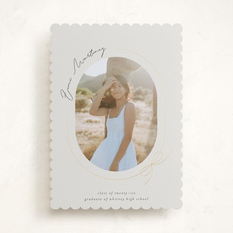 "Etna" - Graduation Announcements in Latte by Blustery August - Front