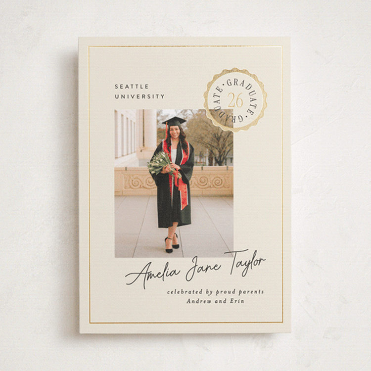 "Certificate" - Graduation Announcements in Cream by Alethea and Ruth - Front
