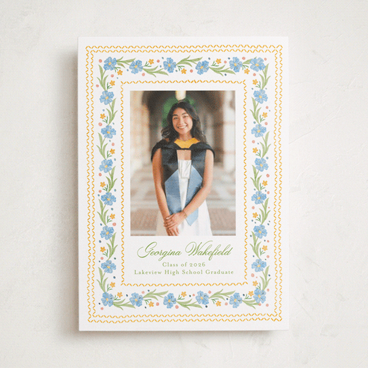 "blooming" - Graduation Announcements in Sky by Melanie Kosuge - Front