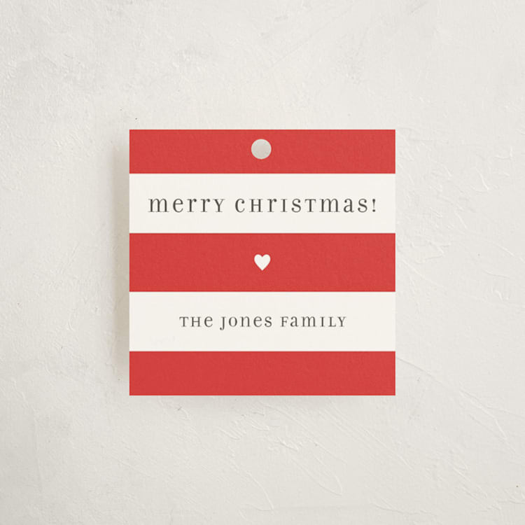 "Disney Mickey Bright Stripes" - Gift Tags in Crimson by Jill Means - Front