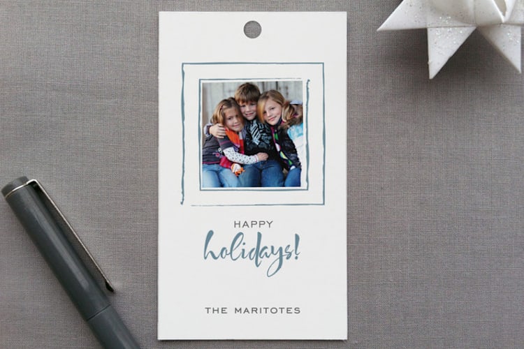 "Family Wall" - Gift Tags in Slate Blue by Roxy Cervantes - Front