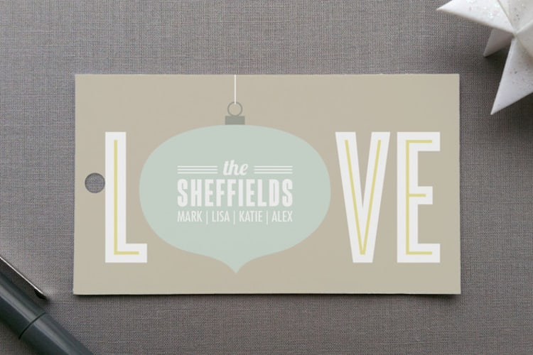 "joy and love" - Gift Tags in Sea Glass by Lori James - Front