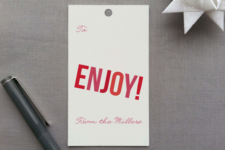 "Enjoy!" - Gift Tags in Sangria by Melanie Severin - Front