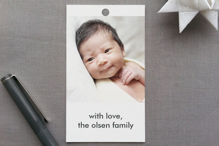 "Photo Collage" - Gift Tags in Snow by leslie hamer - Front